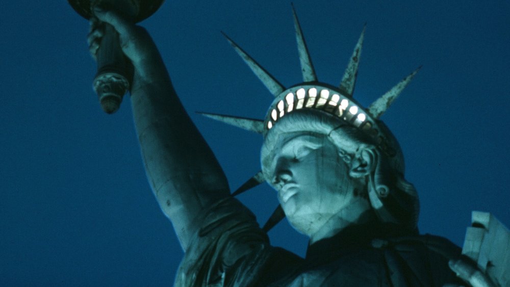Statue of Liberty's torch at night