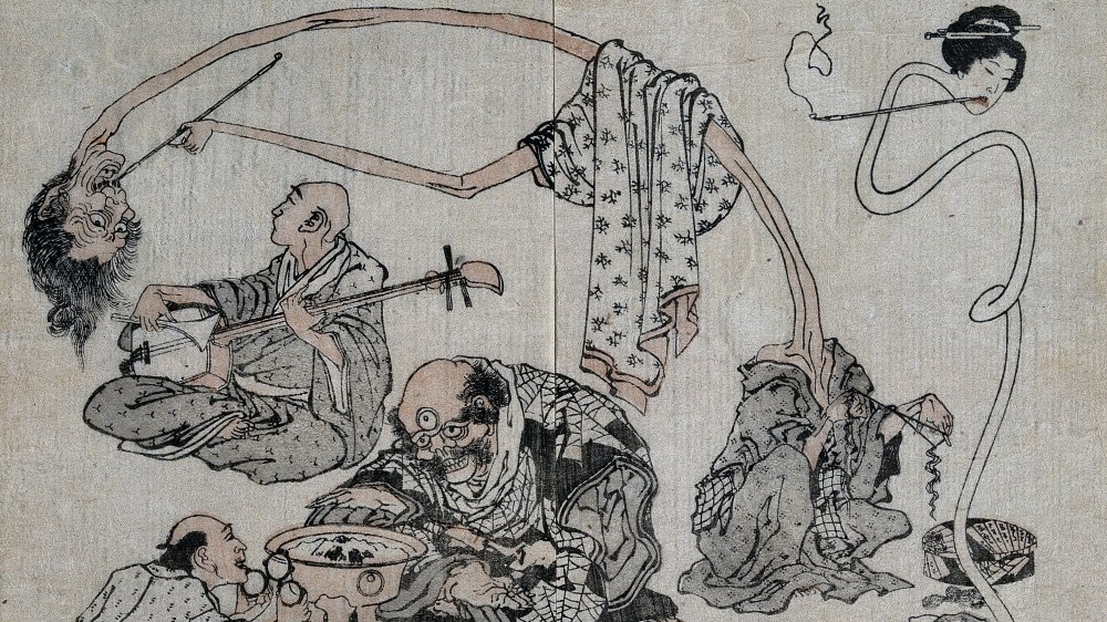 A woodblock of yokai from 1834 by K. Hokusai