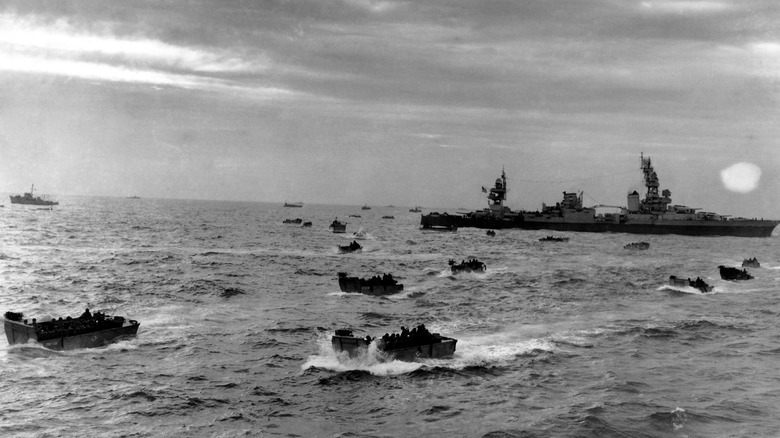Landing craft on D-day