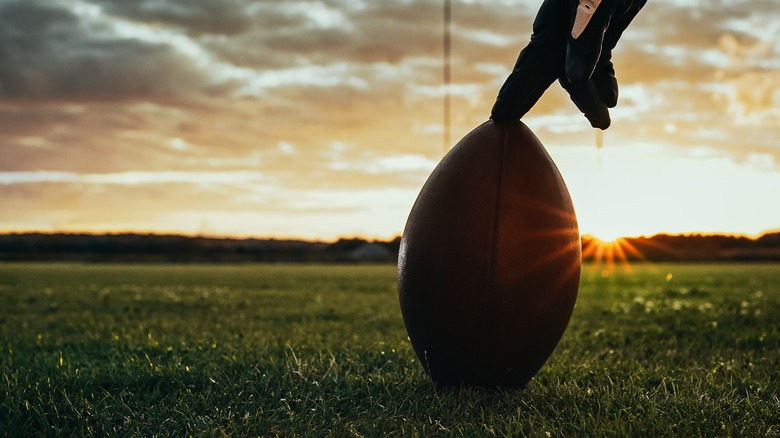 a football on the ground