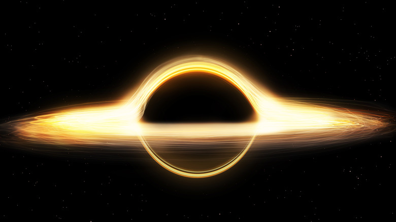 Artistic rendering, black hole and plasma