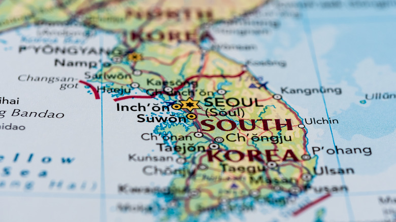 North and South Korea map