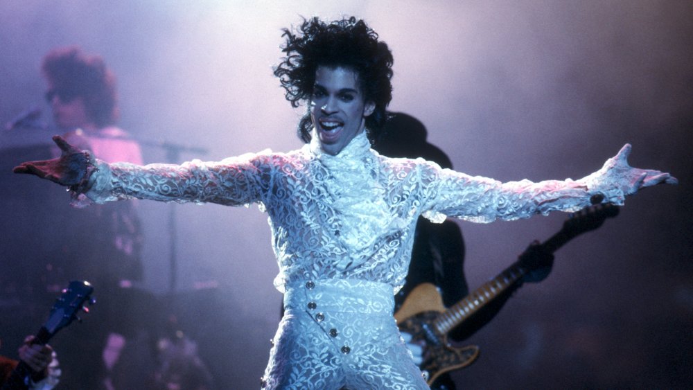 Prince performs in 1985 at the Fabulous Forum in Inglewood, California