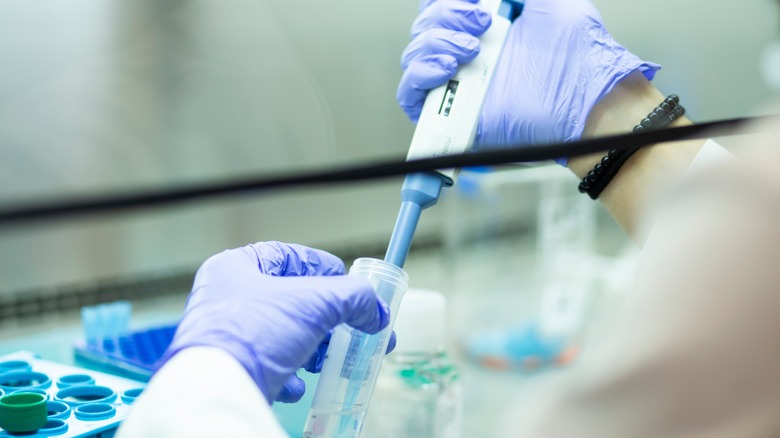Scientist working in lab