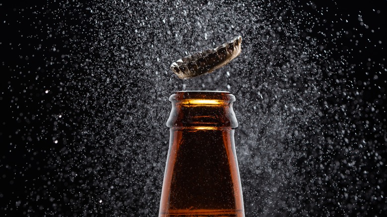 bottle beer black background