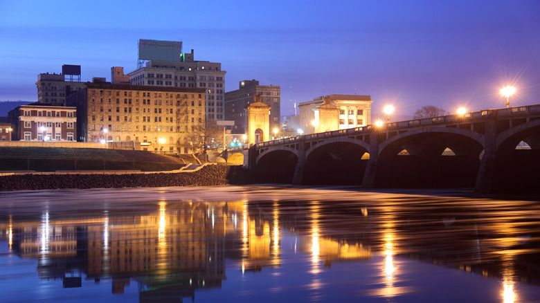 Wilkes-Barre, PA. at night 