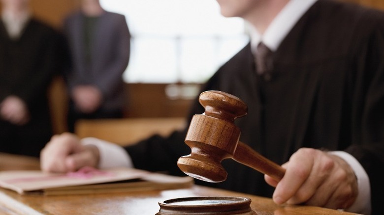judge with a gavel