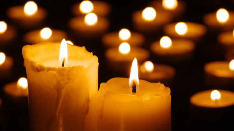 Group of pillar candles