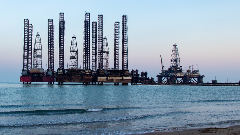 A Caspian Sea oil platform 