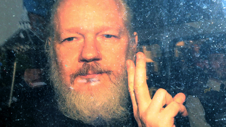 Julian Assange in vehicle
