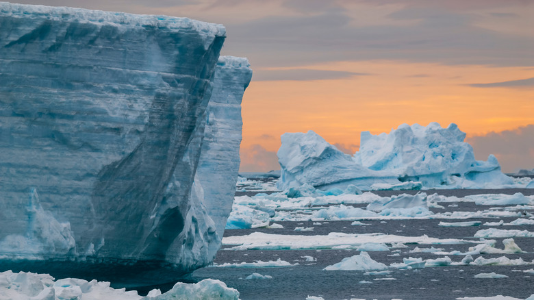frozen landscape in Antarctica