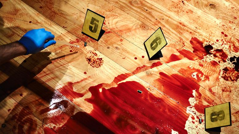 Stock photo of a bloody crime scene