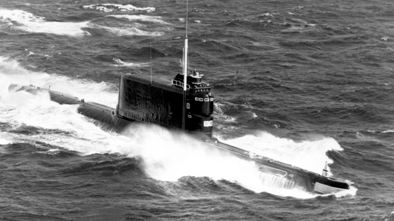 Soviet submarine in the water