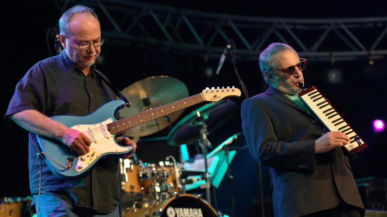 Walter Becker and Donald Fagan of Steely Dan performing on stage.