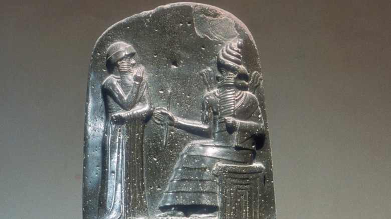 A close-up of the Code of Hammurabi