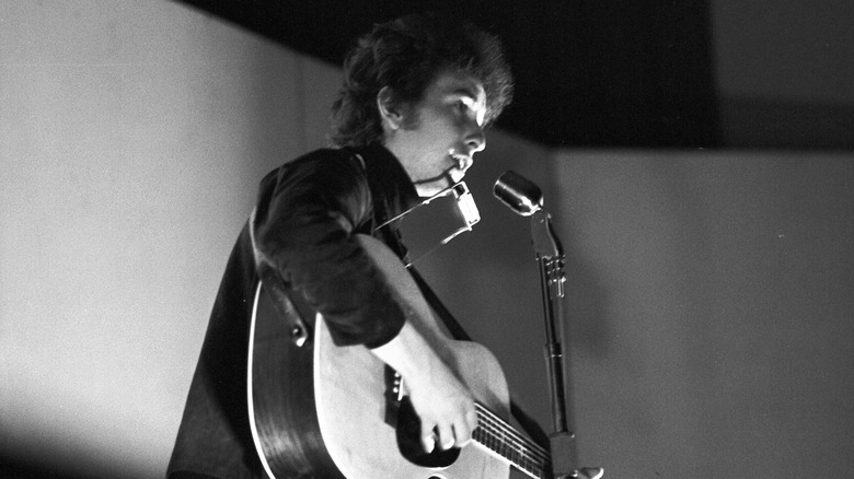 Bob Dylan performing onstage