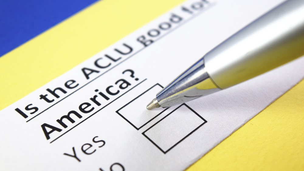 Checklist bearing "Is the ACLU good for America?"