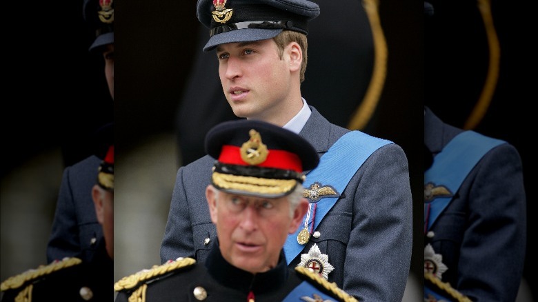 Prince Williams and Charles in uniform