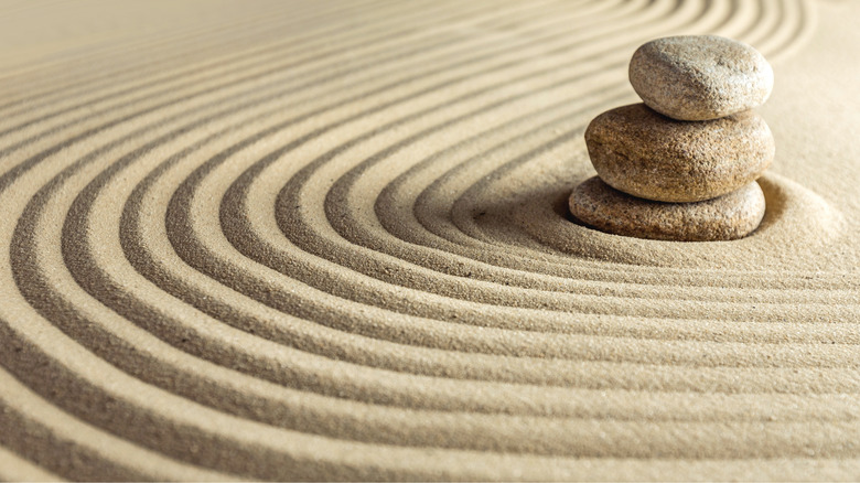 Sand in a Japanese rock garden