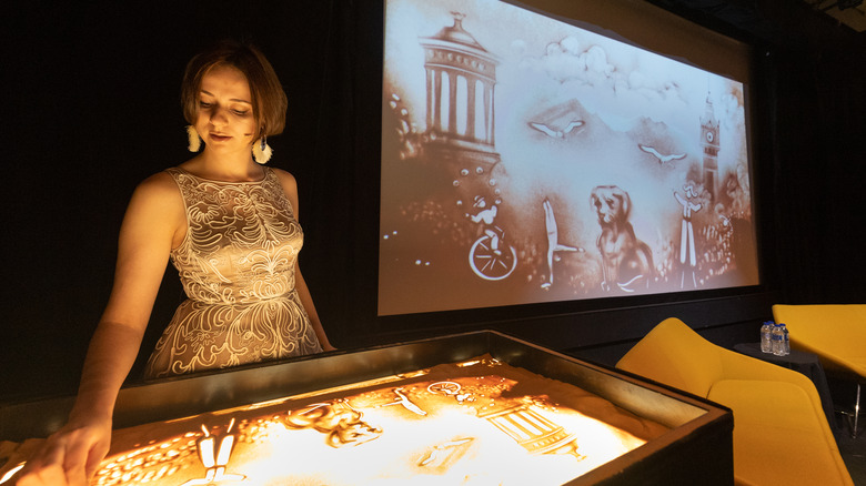 Russian sand artist Irina Titova