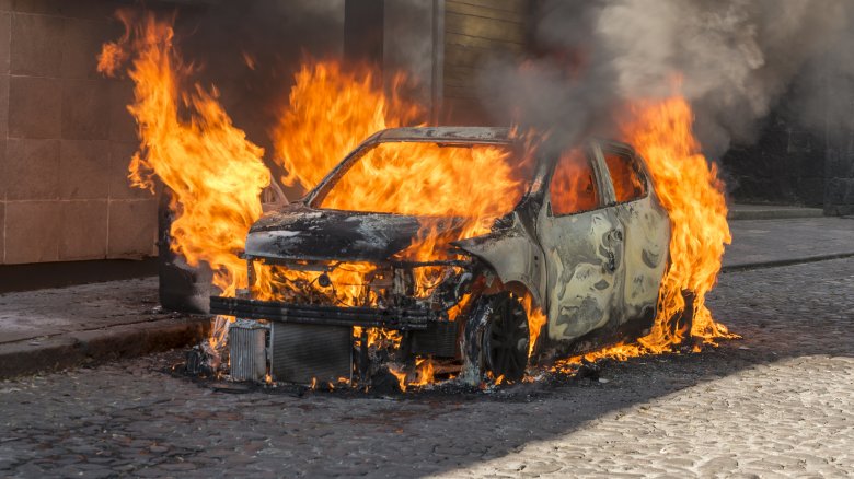 burning car