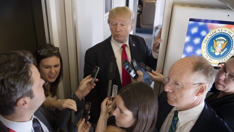 Trump and the press on Air Force One