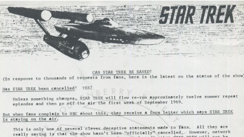 Copy of a Save Star Trek form letter