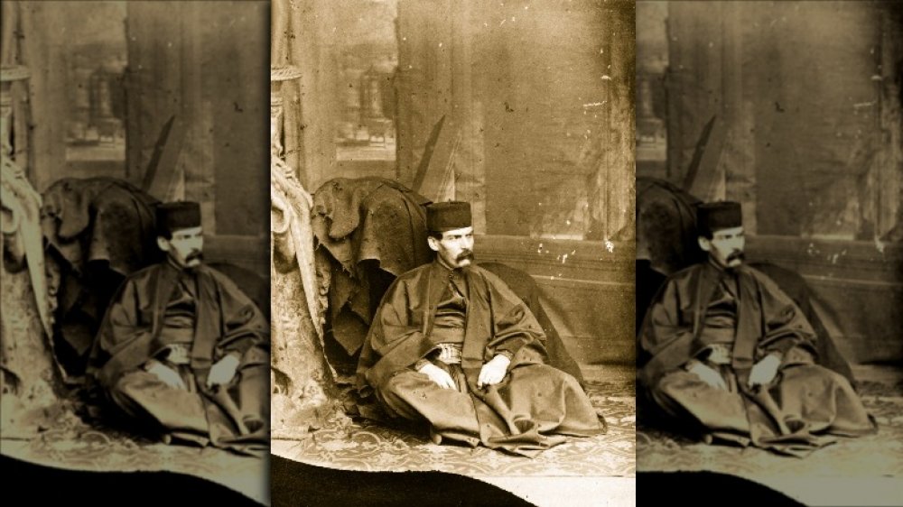 Sir Richard Burton posing in Eastern clothing