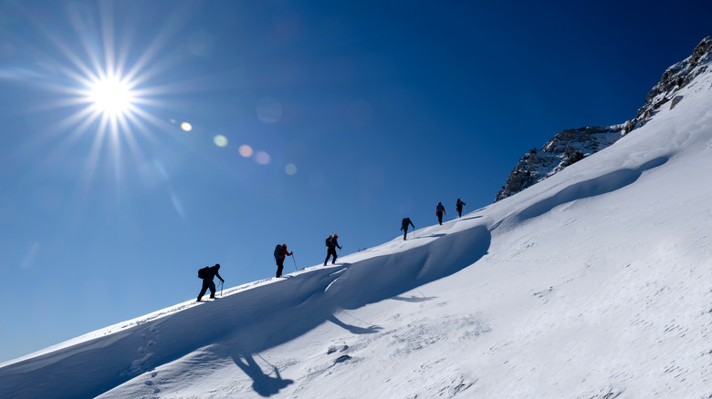 mountaineers climbing