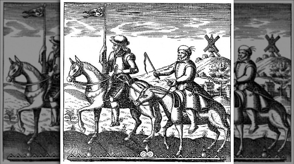 illustration of don quixote on horse