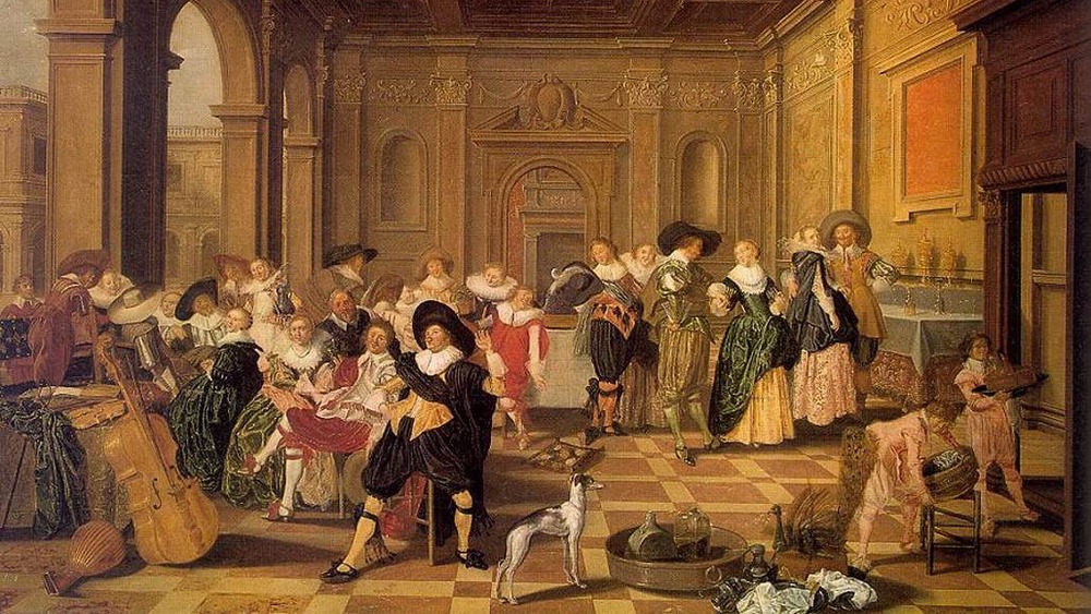 painting of Renaissance nobility hanging out in parlor