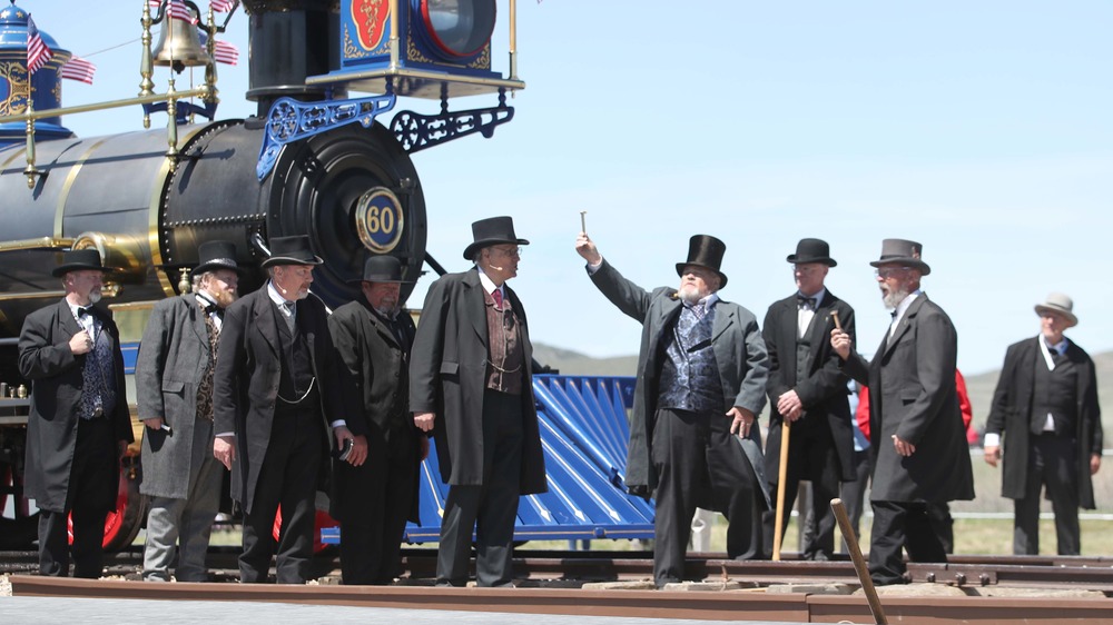 transcontinental railroad opening reeanctment