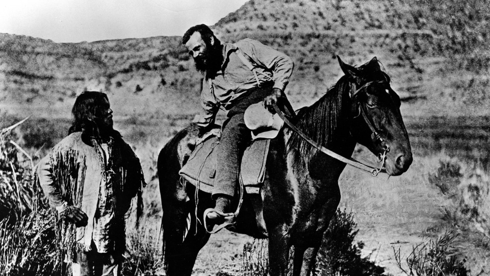 Major John Wesley Powell talking to a Paiute Native American