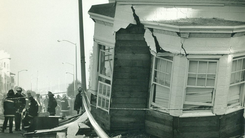 A collapsed home the day after the Loma Prieta earthquake