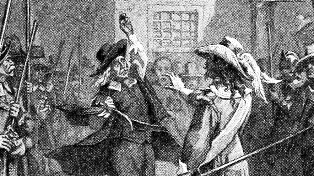 Illustration captioned "Bacon Demanding His Commission" from the 1904 book Makers of Virginia History