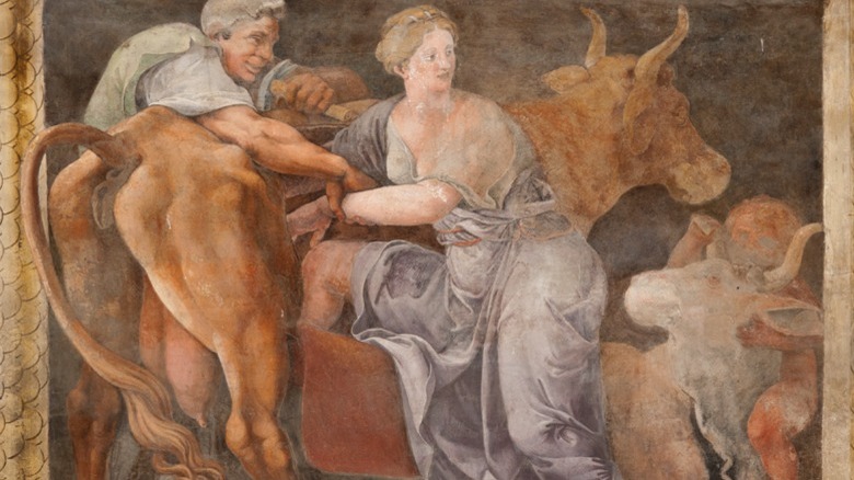 pasiphae getting into the wooden bull