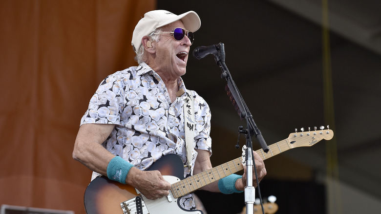 Jimmy Buffett performing 