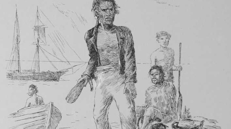 19th-century sketch bargaining for heads