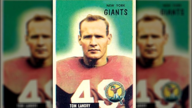 Tom Landry as a New York Giants player