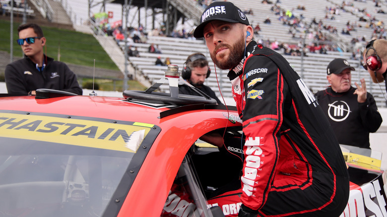 Ross Chastain getting in his car