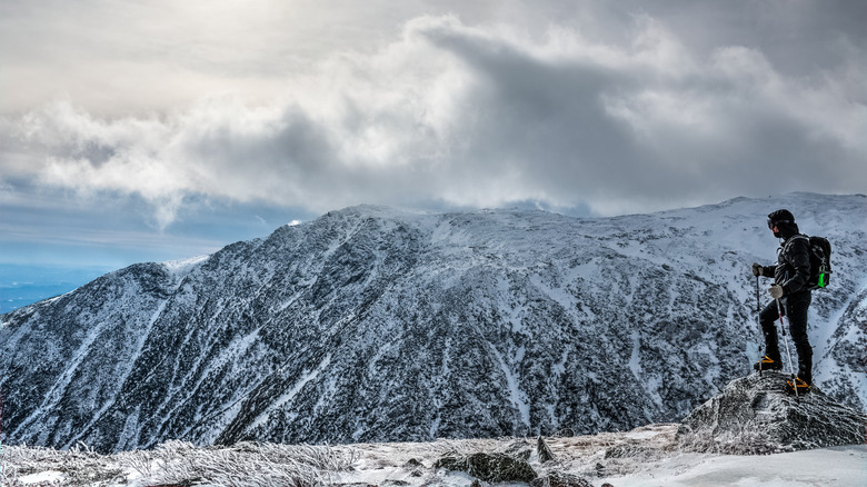 Hiker on Mount Washington