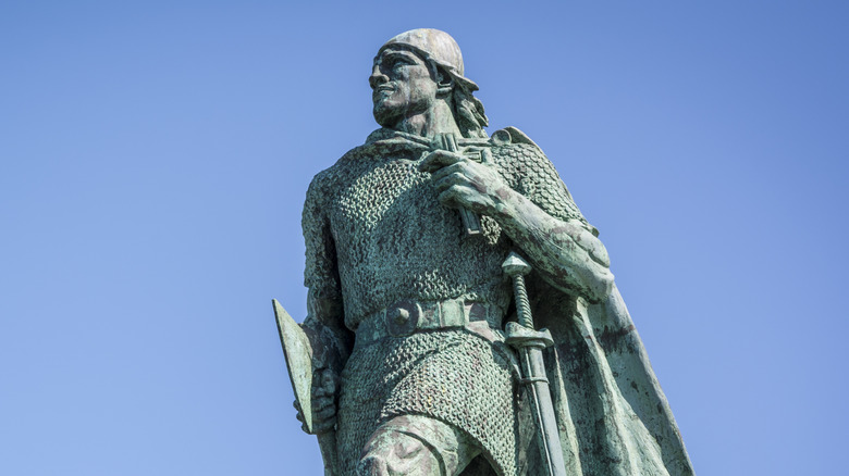 A statute of Leif Erikson in Reykjavik, Iceland