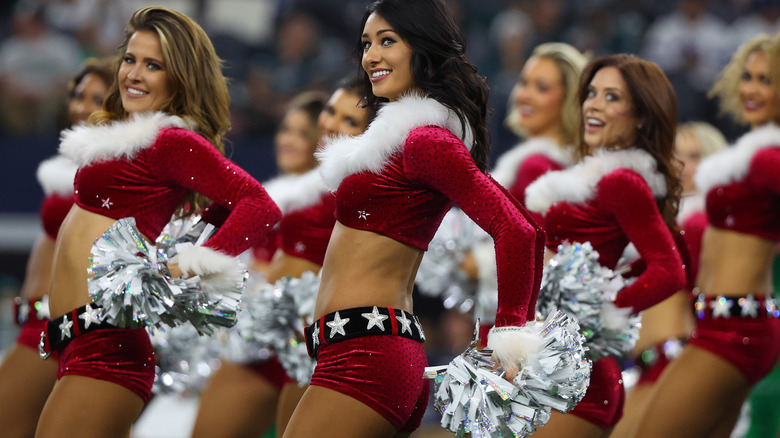 Dallas Cowboys cheerleaders performing