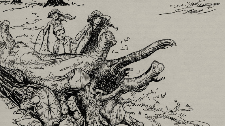 illustration of children playing in kensington gardens