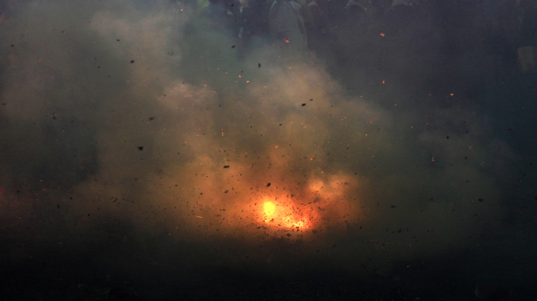 smoke from exploding fireworks