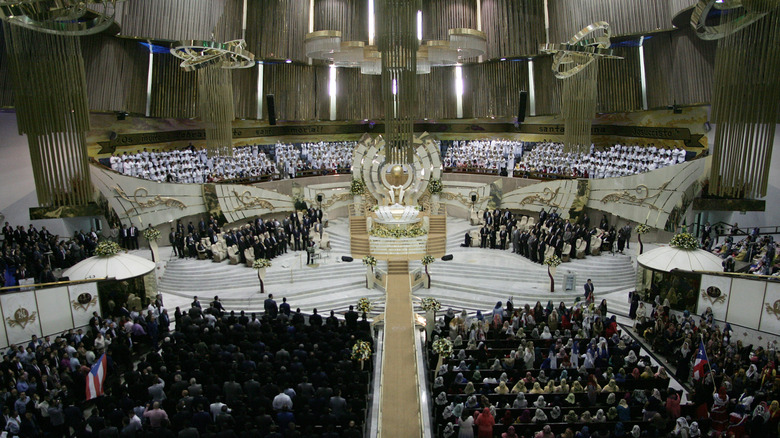 interior of the flagship church for La Luz del Mundo