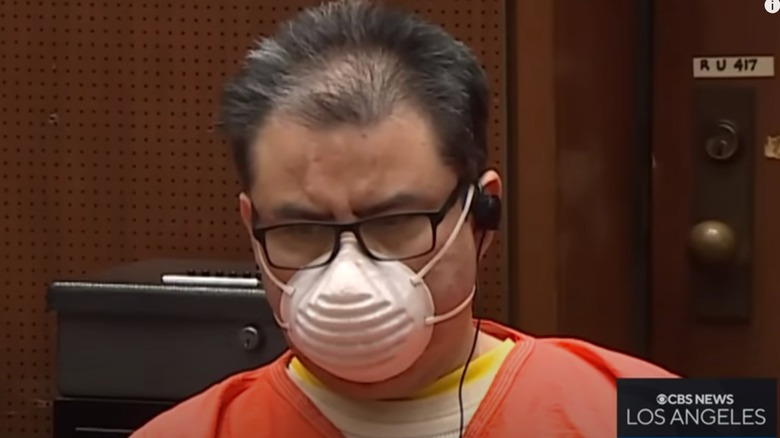 Naasón Joaquín García in court wearing mask