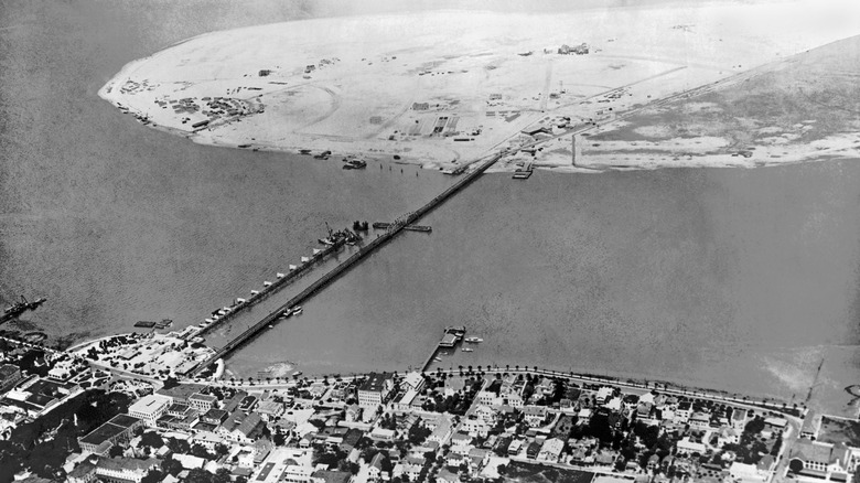 Davis islands under construction aerial view
