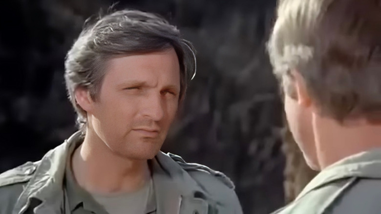 Alan Alda as Hawkeye Pierce in a scene from the M*A*SH* finale