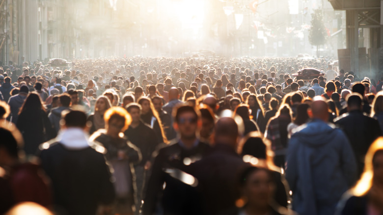 Huge crowd of people in street